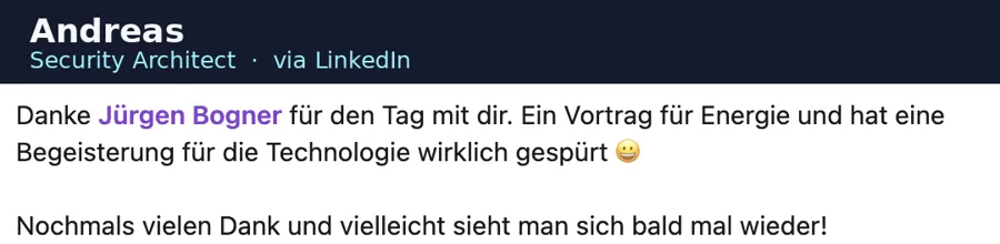 Anonymisierte LinkedIn-Stimme über biteme.digital