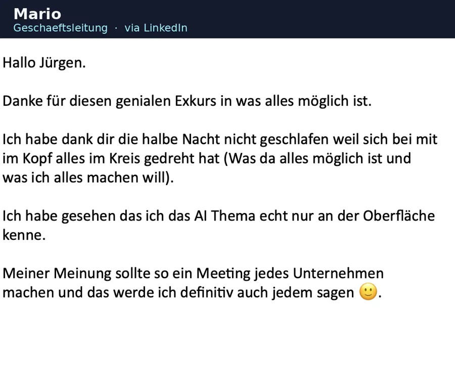 Anonymisierte LinkedIn-Stimme über biteme.digital