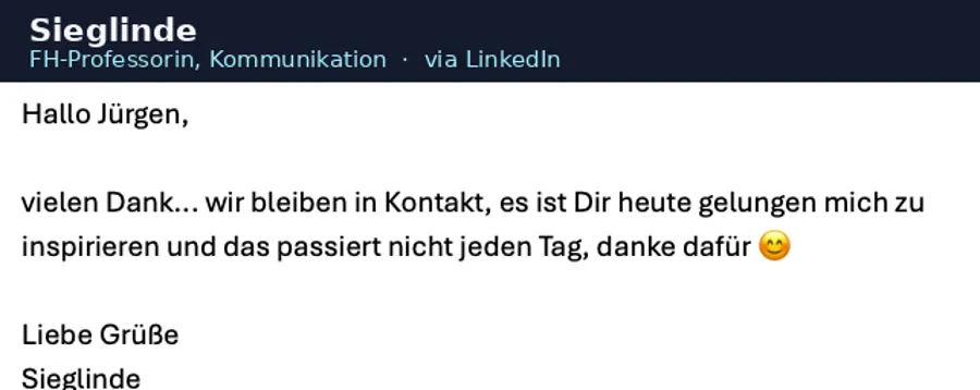 Anonymisierte LinkedIn-Stimme über biteme.digital