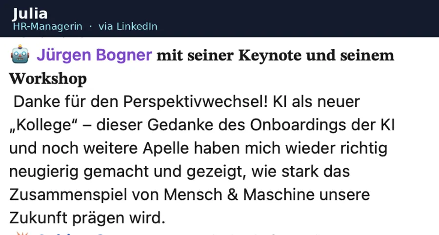 Anonymisierte LinkedIn-Stimme über biteme.digital